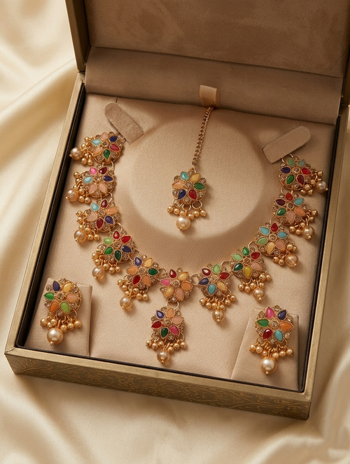 Rainbow Bloom Traditional Jewelry Set