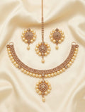 Ivory Pearl & Shimmering Zirconia Complete Jewelry Set - 4 Pieces