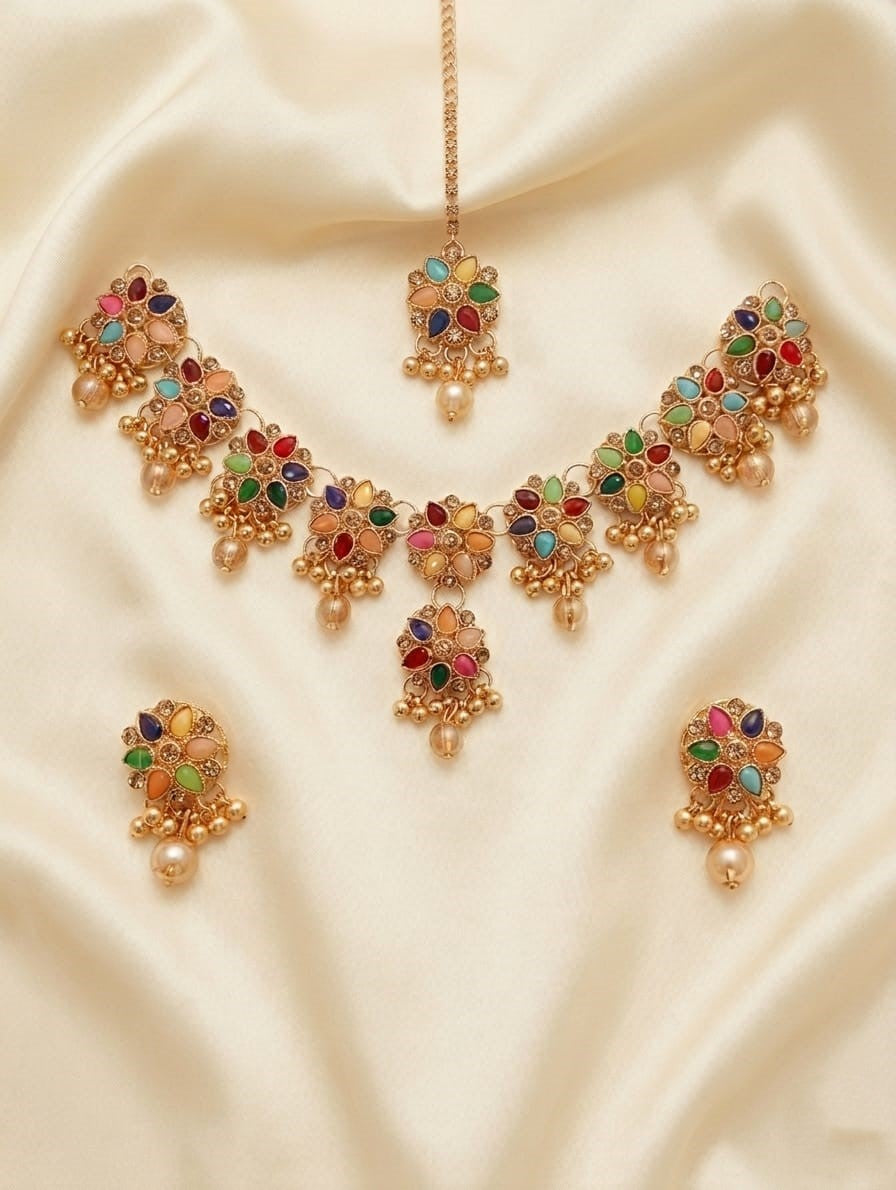 Rainbow Bloom Traditional Jewelry Set